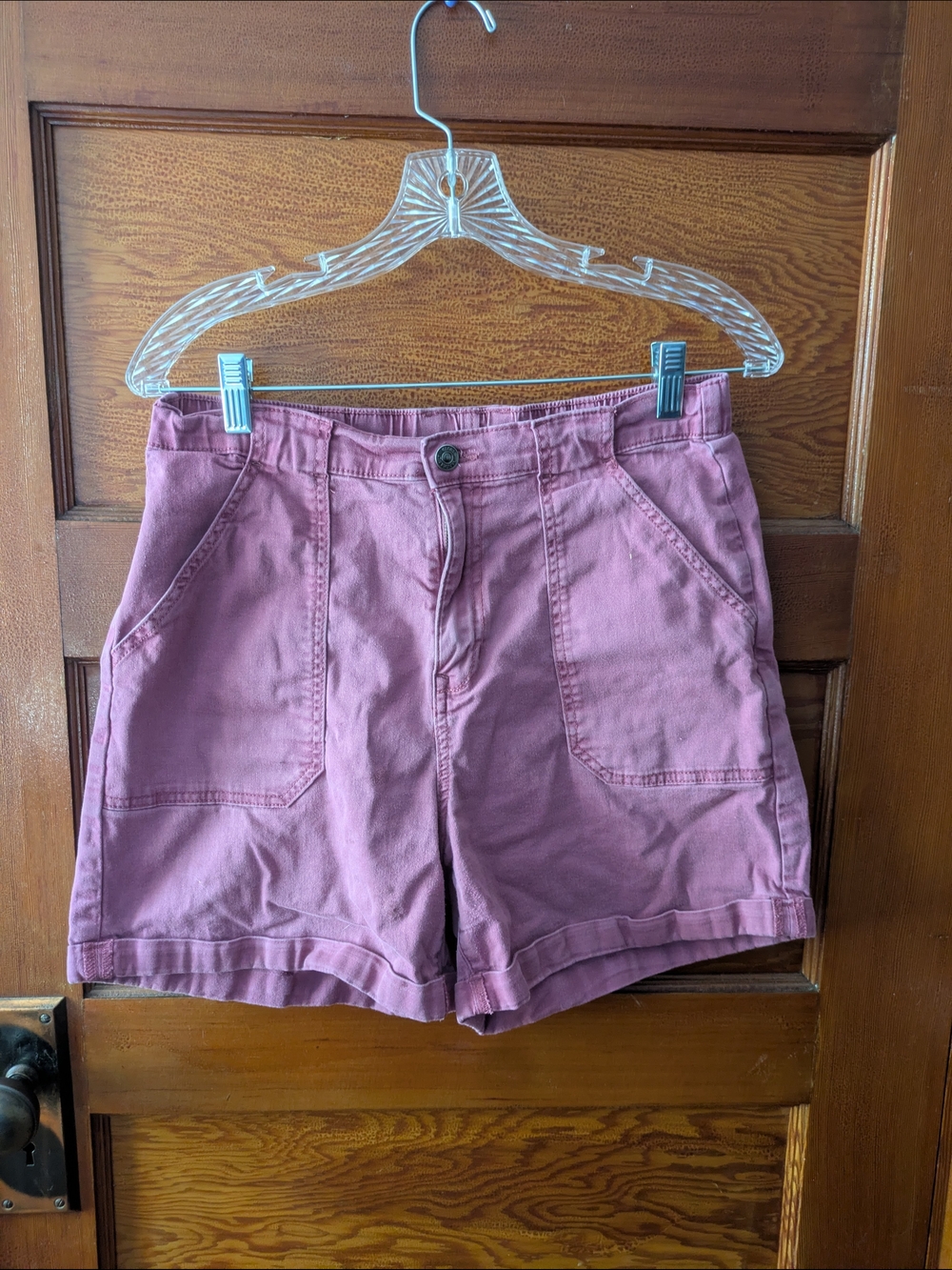 Gloris Vanderbilt Women's High-Rise Utility Shorts - Mauve Pink